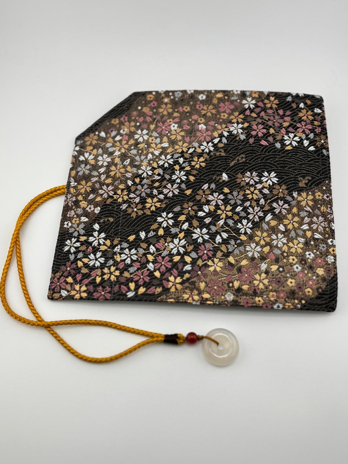 Hand-Made Silk Pen Pouch - In Rippling Sakura 流水小櫻